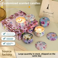 En stock, vente en gros : Coffret cadeau de bougies d'aromathérapie, idéal pour la Saint-Valentin, les anniversaires, un cadeau attentionné pour hôtesse ; sans fumée