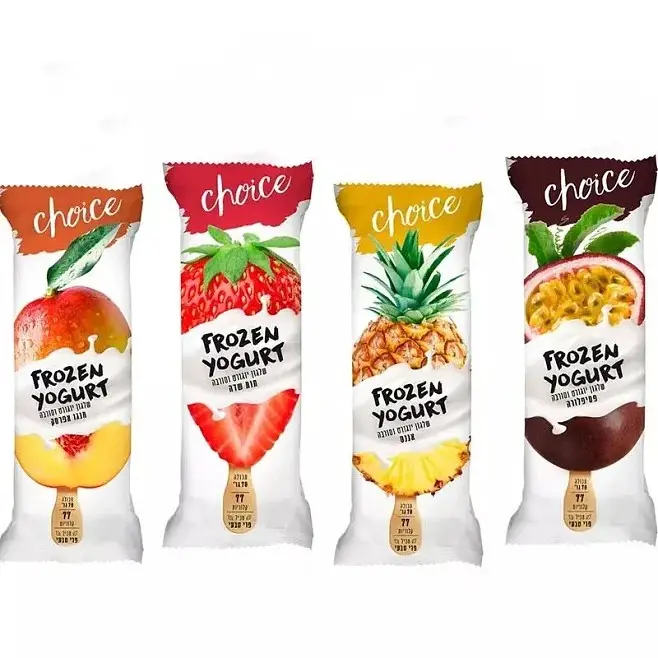 कस्टम लोगो वापस सील पाउच बैग मुद्रित और पारदर्शी आइस क्रीम प्लास्टिक पीई नाश्ता जमे हुए खाद्य पैकेजिंग के लिए पैकेजिंग अनुकूलित