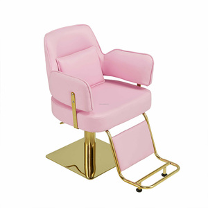 Silla de espera apilable <span class=keywords><strong>rosa</strong></span> con tapicería de cuero, asiento compacto de recepción de salón para vestíbulo de uñas y peluquería - Product Image 6