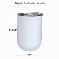 Gobelet à vin réutilisable en acier inoxydable de 12 oz en forme d'œuf avec couvercles, logo personnalisé