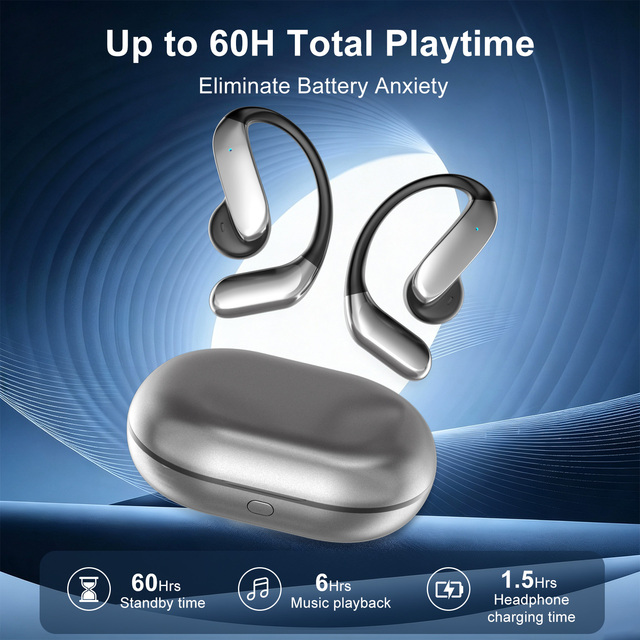 YYK-Q102 Over-ear Wireless Headphones with Bone-sound Noise Reduction, clear Calls, Long Battery Life, and Suitable for Sports.