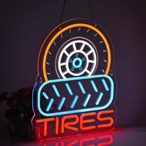 Tires Letreros Neon LED indoor hanging ambient light shop <b>sign</b> wall decoration light entrance indicator light luminous <b>sign</b> - Product Image 4