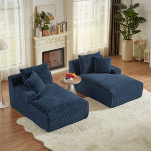 Sofá Cama Moderno Acolchado, Diseño Compacto y Esponjoso, Doble Chaise Longue para Sala de Estar, Hotel, Dormitorio, Cómodo para Interiores - Product Image 5