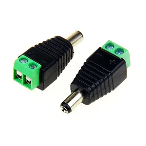 Conector macho dc5521, conector macho 2 pinos dc 5521 com conector macho verde