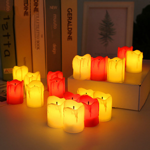 Bougie LED <span class=keywords><strong>sans</strong></span> <span class=keywords><strong>flamme</strong></span> électronique, alimentée par piles, bougies chauffe-plat avec effets de <span class=keywords><strong>flamme</strong></span> réalistes pour la décoration d'ambiance à la maison - Product Image 2