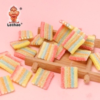 Caramelos Ácidos al por Mayor para Fabricantes: Caramelos de Regaliz con Forma de Cinturón de Colores, Gomitas Ácidas Masticables Rellenas en Bolsa.