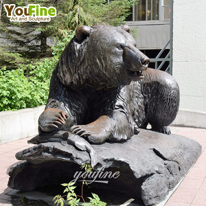 <span class=keywords><strong>Statue</strong></span> all'aperto dell'orso animale del bronzo del giardino all'aperto a grandezza naturale e scultura dell'aquila da vendere - Product Image 3