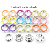 Kit de boutons-pression pour le bricolage, 1 jeu de boutons pression pour la couture de vêtements, l'artisanat, l'oeillet en métal, kit d'outils pour tissu