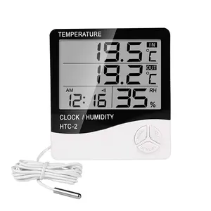 Termometer higrometer htc2 luar ruangan, pengukur suhu pemantau kelembapan temperatur