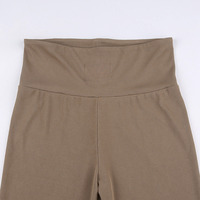 Ensemble de yoga sportif pour femme, couleur unie, personnalisé OEM, haut court à manches longues, leggings taille haute, spandex polyester, avec étiquette privée