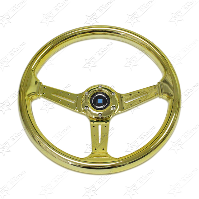 13.58inch 345mm Deep Dish Steering Wheel Creative Auto Universal Drifting Sport ABS Golden Silver Burning Blue Steering Wheel