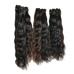 Extensiones de cabello vietnamita natural Remy, color negro virgen, recto, suelto, onda profunda, ninguno, tipo de cabello indio procesado químicamente - Product Image 1