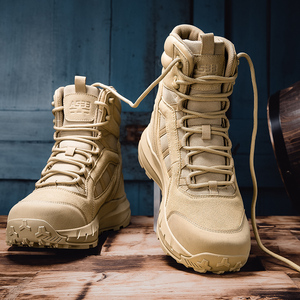Stivali alti da trekking da uomo in vendita direttamente in fabbrica stivali da addestramento per guerra terrestre tattici da uomo <span class=keywords><strong>marroni</strong></span> - Product Image 4