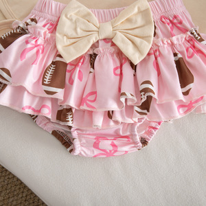 Set Estivo per Bambine per il Primo Compleanno: Abbigliamento Traspirante Antibatterico in Cotone + Gonna a Fiori + Set di Calzini con Elastico per Capelli - Product Image 6