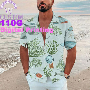 Chemises Habillées Personnalisées pour Hommes, Été <span class=keywords><strong>Plage</strong></span>, avec Impression Intégrale 3D Style Hawaïen, Boutons, Manches Vacances, Formelles Décontractées et Tendance - Product Image 2