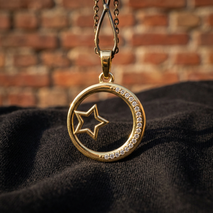 สร้อยคอจี้ดาวสวรรค์ ทอง 14K ประดับเพชรทรงกลม เปิดได้ ของขวัญเครื่องประดับสำหรับผู้หญิง - Product Image 1