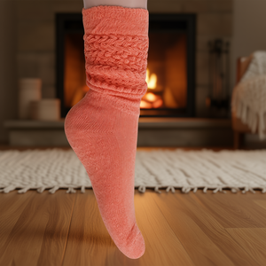 Calcetines Deportivos Largos para Mujer Db, Color Naranja Claro, de Algodón Tejido, Absorbentes de Sudor, Cálidos para Invierno, Uso Diario, Talla Única - Product Image 2