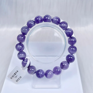 Pulseras de amatista púrpura con piedras preciosas de alta vibración de la mejor calidad, pulsera redonda lisa de piedras preciosas de amatista natural - Product Image 1