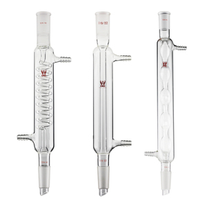 Condensador de Vidrio Borosilicato para Destilación Química, Suministros de Laboratorio Personalizables OEM, con Junta Esmerilada Estándar - Product Image 1