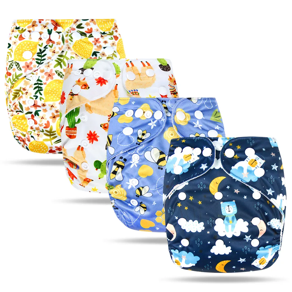 Hot Sale Baby Diaper Wholesale of Baby Cloth Diaper Making Factory Famicheer AIO Nappies Plain Abdl Diaper Printed 16 to 18 Lbs