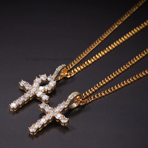 <b>Copper</b> inlaid zircon cross zircon Anhe pendant Ha set cross-flow men's jewelry - Product Image 4