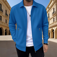Blouson Bomber Homme 2026 Printemps/Automne Coupe Slim Décontracté Couleur Unie Streetwear Coupe-Vent en Polyester avec Fermeture Éclair et Col Revers