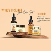 Kit de Soins de la Peau au Curcuma et Vitamine C Végétalien Anti-Acné et Anti-Taches Sombres Marque Blanche – Ensemble Réparateur VC Curcuma