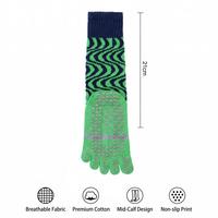 Chaussettes de Pilates à cinq doigts avec logo personnalisé, antidérapantes, en coton respirant, pour le yoga, la barre, le fitness, le reformer, pour femmes