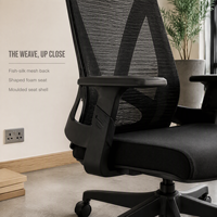 Chaise de bureau pivotante A207 en maille, réglable en hauteur, avec fonction d'inclinaison, design moderne pour bureau, maison, atelier