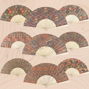 Abanico de Mano de Madera de Estilo Vintage con Diseño de Corteza, Color Personalizado, Material de Madera + Polialgodón para Regalos Promocionales - Product Image 1