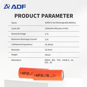 Цилиндрические литий-ионные аккумуляторы <span class=keywords><strong>18490</strong></span> 18500, 3.7В, 1200мАч, перезаряжаемые элементы питания 18500 - Product Image 3