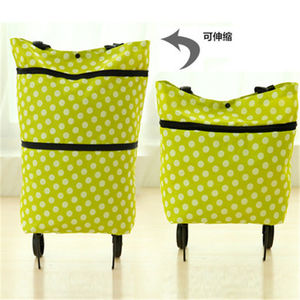 Caddie de courses, sac à roulettes portable, sac à pantoufles pliable, sac de courses à roulettes télescopique double usage, sac de courses pour l'épicerie - Product Image 4