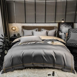 100% Cotton <strong>Duvet</strong> <strong>Cover</strong> <strong>Grey</strong> Bedsheet Bedding Set 200TC - Product Image 2