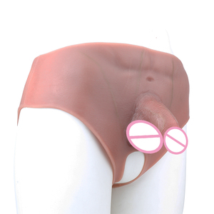 Pantalones con dildo de silicona de 10.5cm de entrepierna abierta, pantalones con pene integrado, estimulación del punto G, juguetes sexuales para mujeres y transgénero (mujer a hombre) - Product Image 1