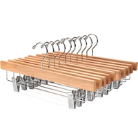 Cintres en métal et bois de luxe antidérapants personnalisés pour hôtels, pour costumes, robes, chemises, manteaux, vêtements et pantalons, avec pinces et crochets, vente en gros