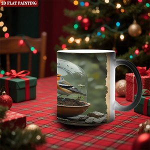 Frosted Black <b>Ceramic</b> Mug 11oz Heat Changing Sublimation <b>Cup</b> For Coffee Tea - Product Image 2