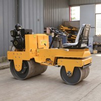 Rouleau compresseur vibrant à double tambour DR700B de 660 kg, moteur diesel 6 CV, pour asphalte et sol
