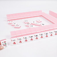 Jeu de tuiles de mahjong en acrylique, série de tuiles en gelée fabriquées à la main, collection de loisirs et de divertissement pour la maison, idéal pour offrir