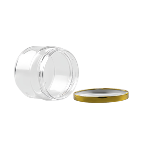 Bocaux à faces droites en verre transparent de 12 oz avec bouchons à oreilles doublés de <span class=keywords><strong>plastisol</strong></span> en métal doré pour trempettes à la salsa et aux légumes - Product Image 2