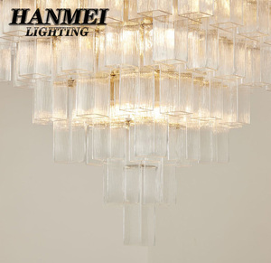 French Murano Glass <b>LED</b> Chandelier Adjustable Height-Warm White <b>Light</b> <b>for</b> Villa Bedroom Living <b>Room</b>-Retro Luxurious Lighting HM- - Product Image 6