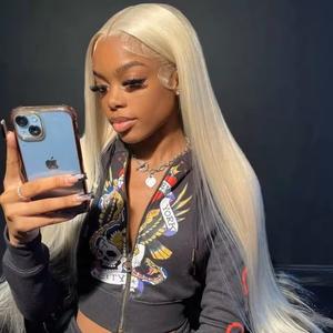 Peluca <span class=keywords><strong>de</strong></span> <span class=keywords><strong>Cabello</strong></span> Humano Virgen Natural <span class=keywords><strong>de</strong></span> 40 Pulgadas, Color Rubio 613, 13x6 HD, Sin Pegamento, con Frente <span class=keywords><strong>de</strong></span> Encaje, <span class=keywords><strong>Cabello</strong></span> Indio Peruano, para <span class=keywords><strong>Mujer</strong></span> - Product Image 5