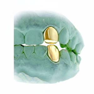 Custom Fit grillz 2 Teeth with white Opal Grillz fangs /925 <b>Silver</b> Slugs Grillz - Product Image 1