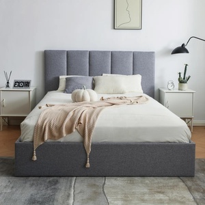 Cadre de <span class=keywords><strong>lit</strong></span> rembourré au design minimaliste avec grand espace de rangement, <span class=keywords><strong>lit</strong></span> confortable et moelleux avec barre de levage réglable, gain de place - Product Image 1