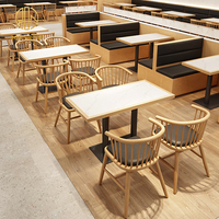 Banquettes en chêne pour fast-food banquettes canapé café carré commercial meubles de restaurant en bois table et chaise banquette ensemble