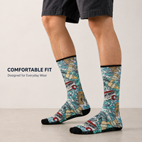 Chaussettes numériques personnalisées OEM pour adultes, en polyester/nylon/coton/bambou/laine, résistantes aux déchirures, à séchage rapide, respirantes et sans coutures, pour l'automne