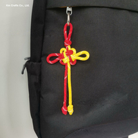 Porte-clés et breloque de sac Nœud de la Fortune chinois porte-bonheur, fait main, en corde tressée en paracorde de nylon, vente en gros, accessoires de pendentif