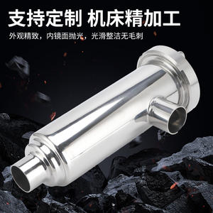 Filtre d'angle soudé en acier inoxydable 304 de qualité sanitaire, pièce de machine de transformation alimentaire avec port de décharge de qualité alimentaire - Product Image 2