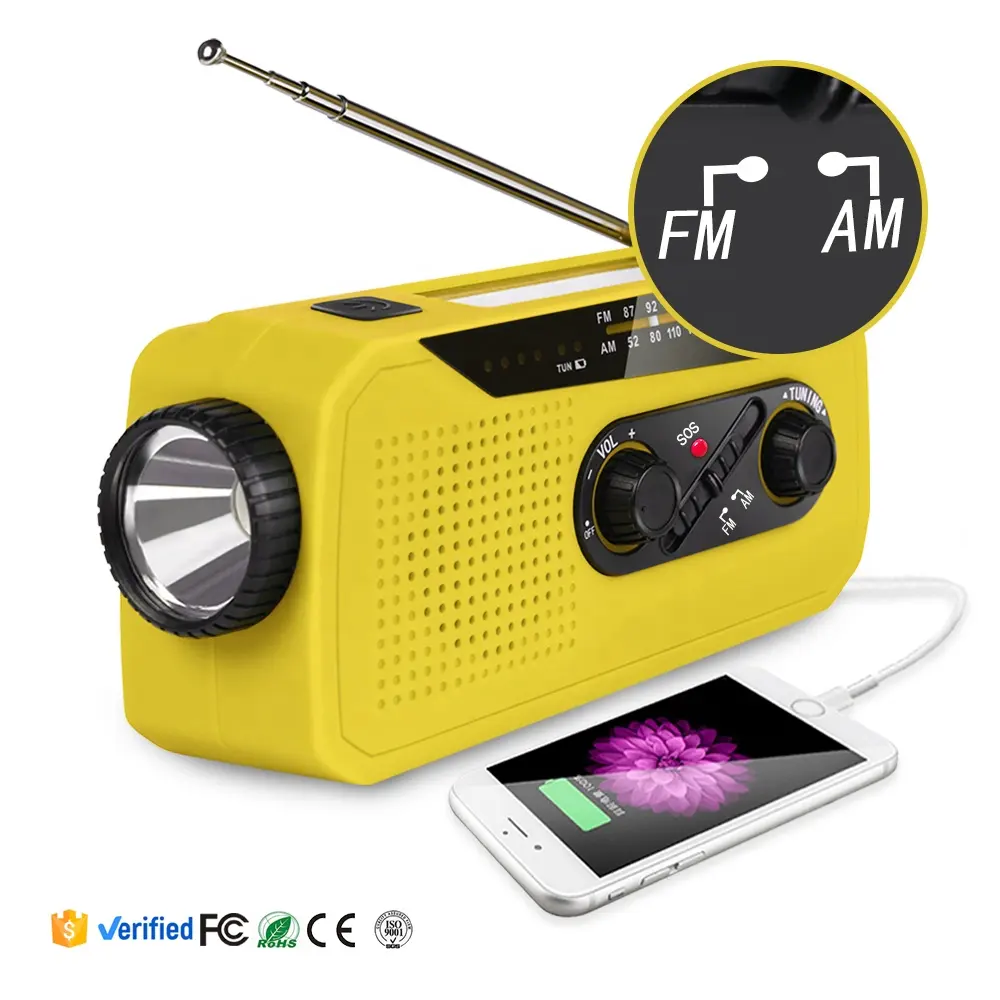 Dooomore transmitter broadcasting portable solar hand crank charged radio speaker hand crank am fm portable music radio