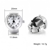 Montre Bague Cœur Moderne en Gros, Chiffres Romains, Montre de Doigt Élastique Tendance, Bijou Mode pour Usage Quotidien, Cadeau Femme