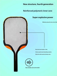 Raquette de pickleball en fibre de carbone T700 de quatrième génération, noyau en mousse texturée mate, construction monobloc pressée à chaud, poids de 230 g - Product Image 3